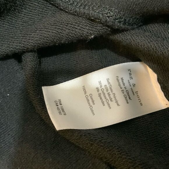 Rag & Bone V-Neck Lightweight Sweatshirt Women's S/P Black - Picture 4 of 9